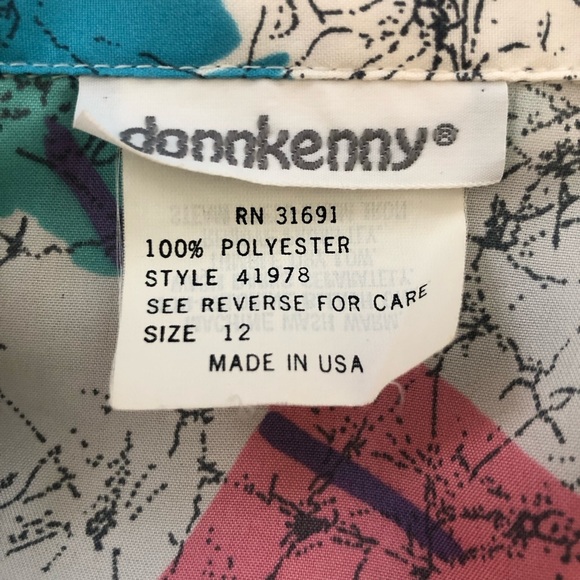 🐨2/$10 Vintage Donnkenny Long Sleeve Collared Polyester Button Up Blouse Sz 12 - Picture 12 of 12